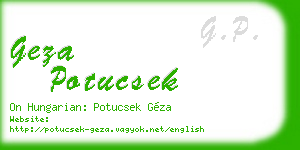 geza potucsek business card